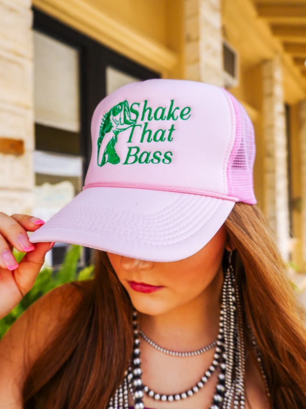 Shake That Bass Pink Trucker Hat